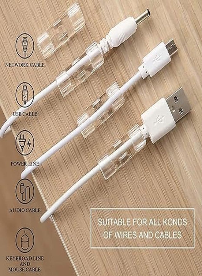 Zerolex 60 Pcs Self Adhesive Cable Management Clips, Cable Organizers Sticky Wire Clips Cord Holder for TV PC Laptop Ethernet Cable Desktop Home Office (Large,Transparent) - Image 4